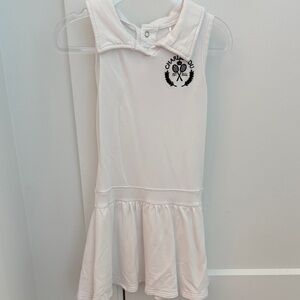 Elegant White Kids Dress with Embroidered Logo